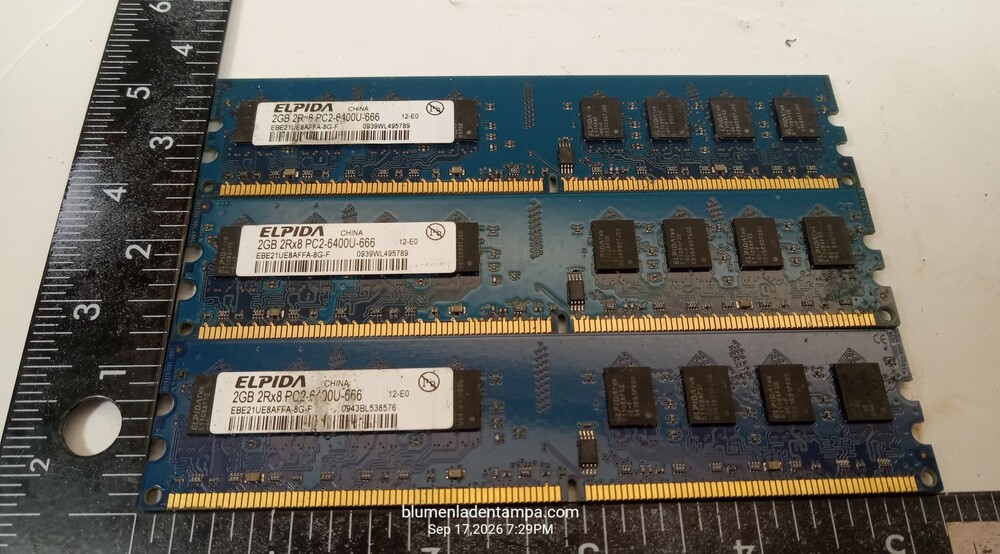 Elpida 6GB (3x2GB) DDR2 800MHz PC2-6400U Desktop RAM EBE21UE8AFFA-8G-F